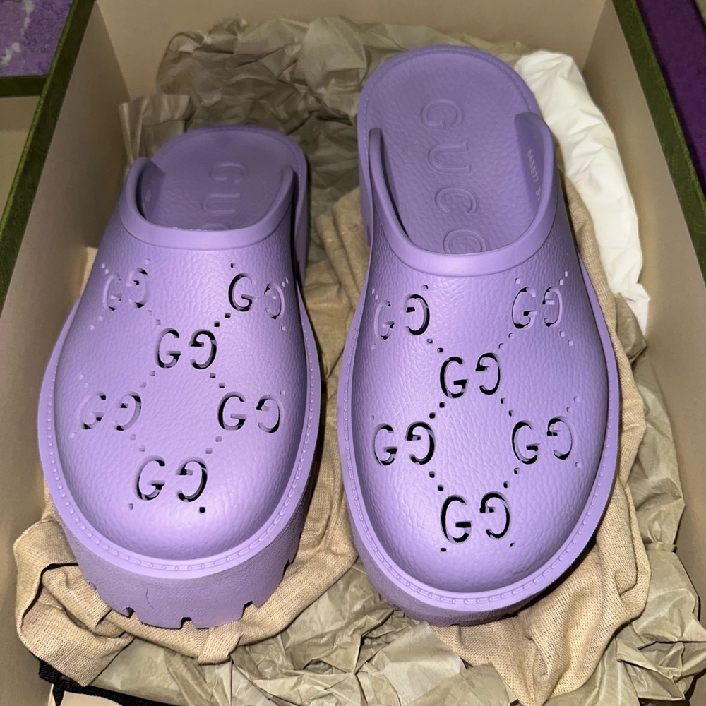 Gucci Purple Slide Sandals